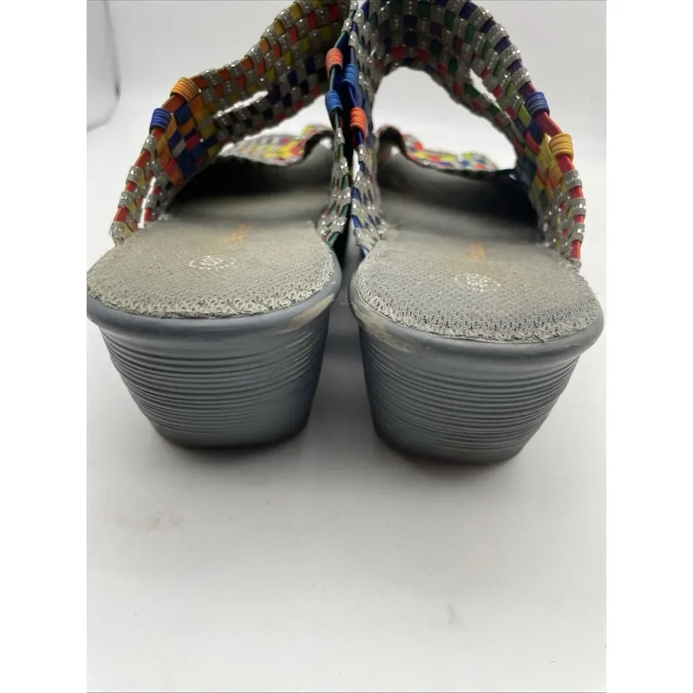 Bernie Mev Sandals Size 9 US 40 EU Wedge Rainbow Woven Womens Colorful Shoes‎
